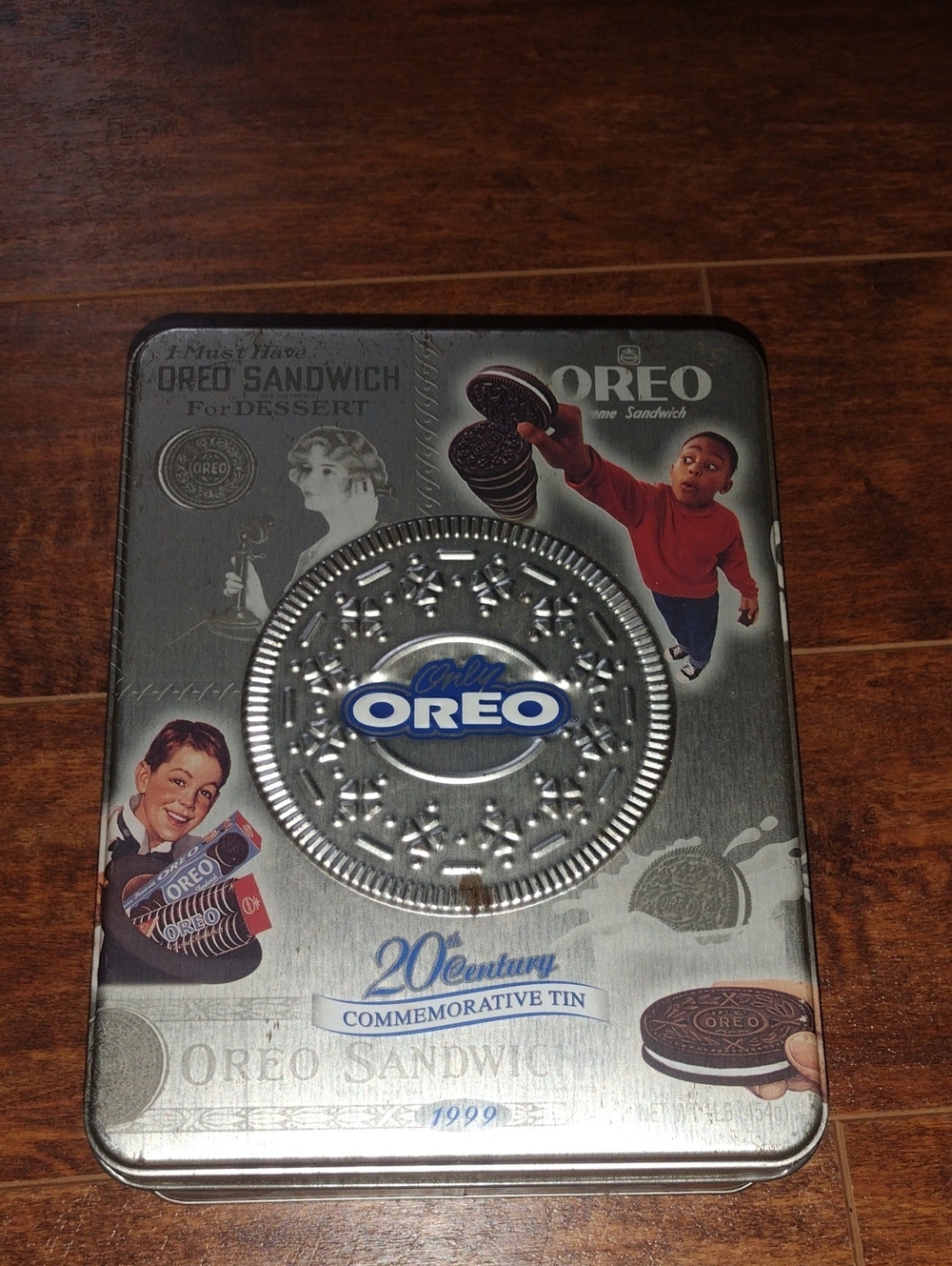 Oreo 20th Century Commemorative Tin - Silver with Blue Logo